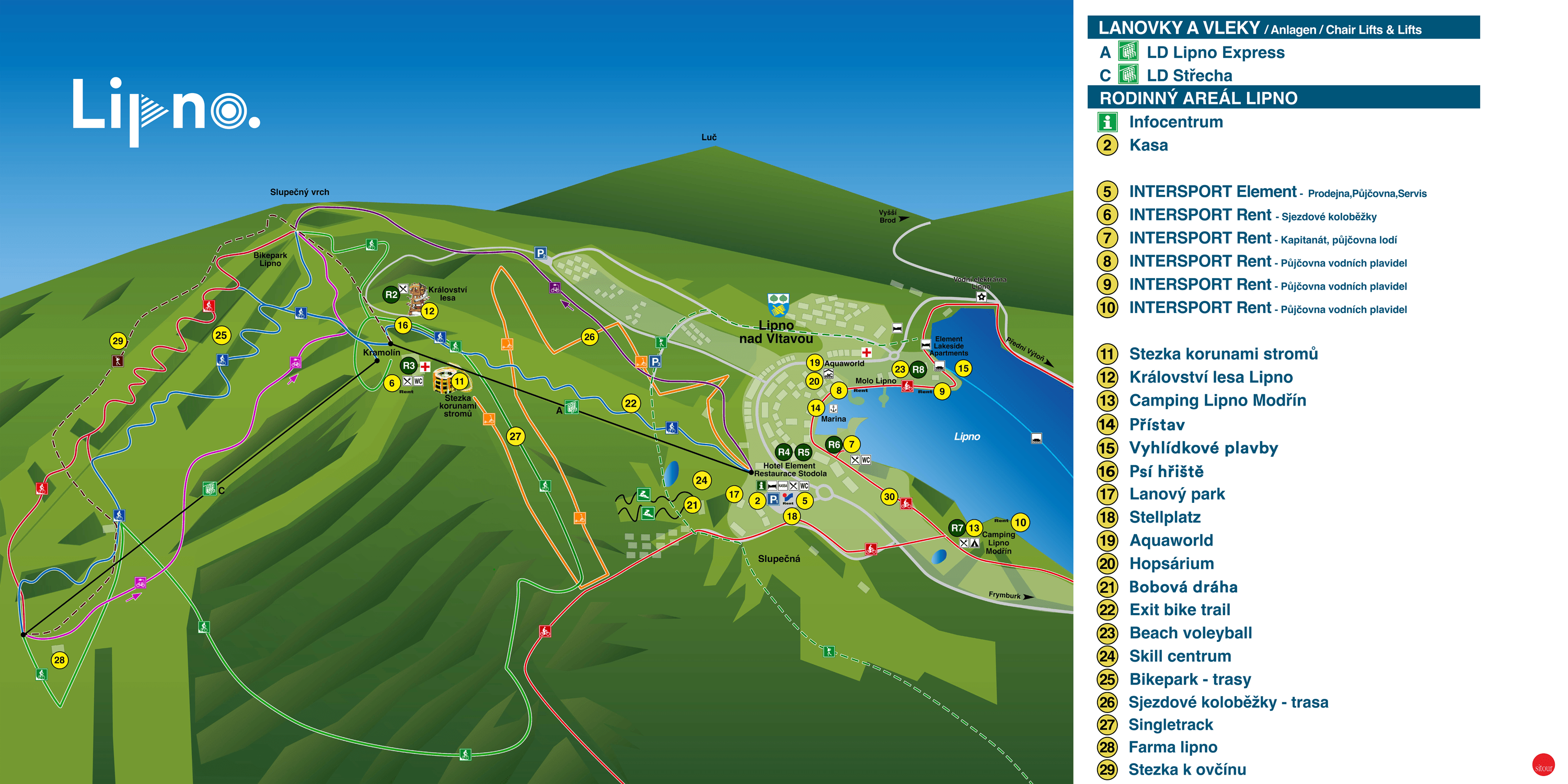 mapa Rodinný areál Lipno
